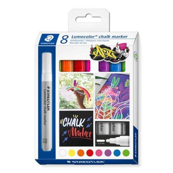 Krétamarker készlet, 2,4 mm, kúpos, STAEDTLER "Lumocolor® 344", 8
különböző szín