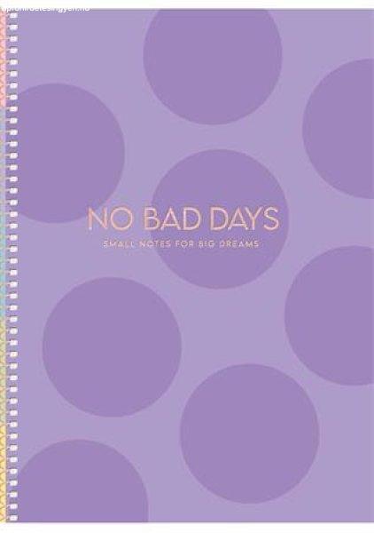 Spirálfüzet, B5, kockás, 80 lap, keményfedeles, SHKOLYARYK "No bad
days", vegyes