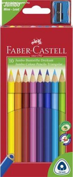 Színes ceruza készlet, háromszögletű, FABER-CASTELL "Jumbo", 10
különböző szín