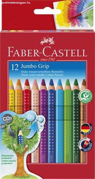 Színes ceruza készlet, háromszögletű, FABER-CASTELL "Jumbo Grip",
12 különböző szín