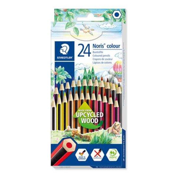 Színes ceruza készlet, hatszögletű, STAEDTLER "Noris Colour 185",
24 különböző szín