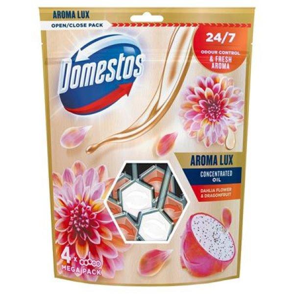 WC fertőtlenítő, 4 db-os,DOMESTOS "Aroma Lux", dália és
sárkánygyümölcs