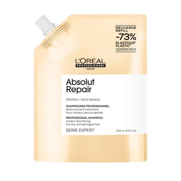 L´Oréal Professionnel Regeneráló sampon nagyon
sérült hajra Serie Expert Absolut Repair Gold Quinoa + Protein
(Instant Resurfacing Shampoo) 500 ml - tartalékadag