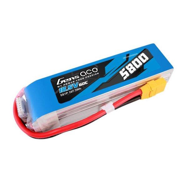 Gens ace 5800mAh 60C 18.5V 5S1P Lipo Akkumulátor Pack val XT90 plug