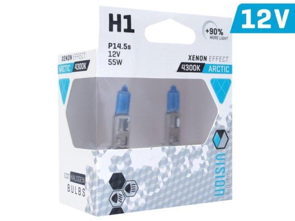 Vision Izzók Sarkvidéki Fehér H1 12V 55W P14,5S U E4 + 90%, 2 Db. Cm58810