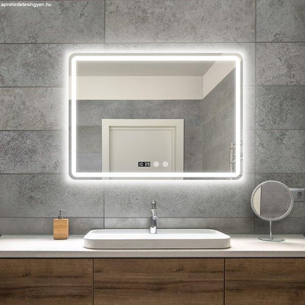 Welland 44B01 LED tükör - fényerő + színhőfok szabályozás + óra +
páramentesítő - 90 x 70 cm