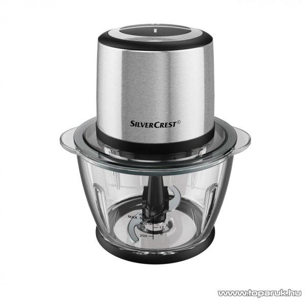 SilverCrest SMZE 500 C2 INOX Üveg tálas konyhai aprító, jégdaráló
funkcióval, nemesacél, 500 W, 1,2 literes