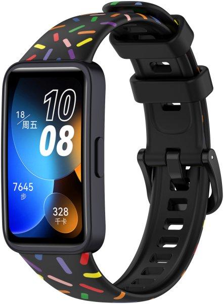 4wrist Színes mintázatú szilikon szíj Huawei Watch Band
8-hoz - Black