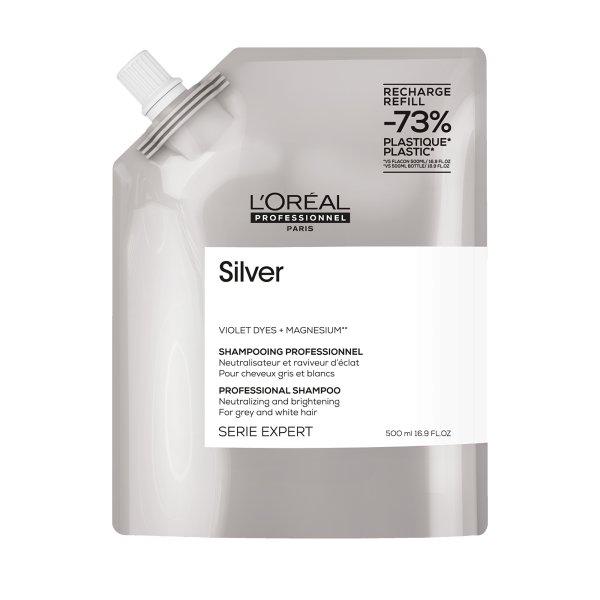 L´Oréal Professionnel Ezüst sampon ősz és fehér
hajszálakra Magnesium Silver (Neutralising Shampoo For Grey And White Hair)
500 ml - tartalékadag