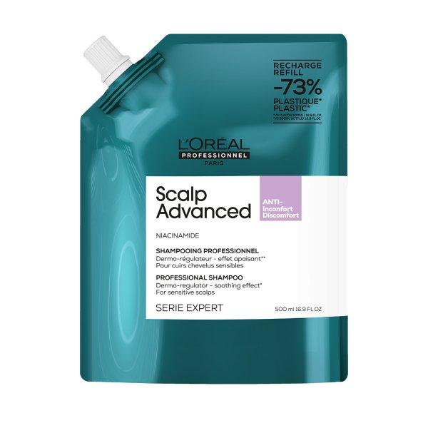 L´Oréal Professionnel Sampon érzékeny fejbőrre Scalp
Advanced Anti-Discomfort Dermo (Regulator Shampoo) 500 ml - tartalékadag