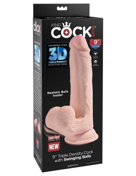  9" Triple Density Cock With Swinging Balls Light 