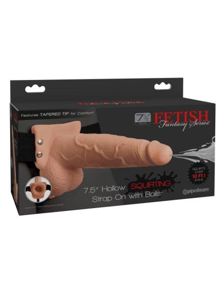  7" Squirting Hollow Strap-on Light/Black 