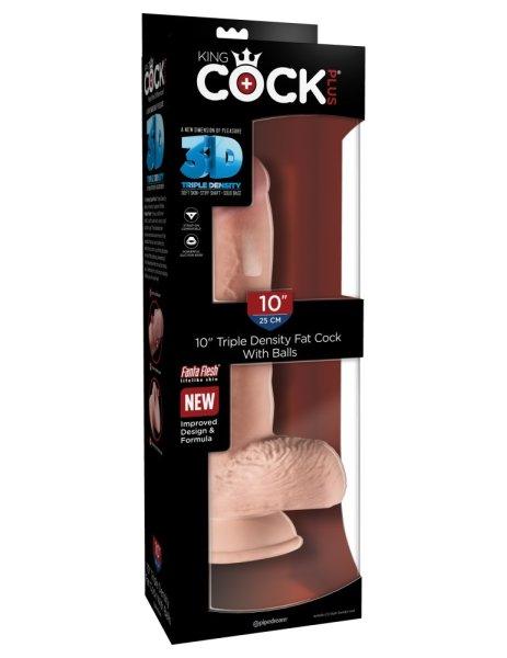  10" Triple Density Fat Cock with Balls Light 