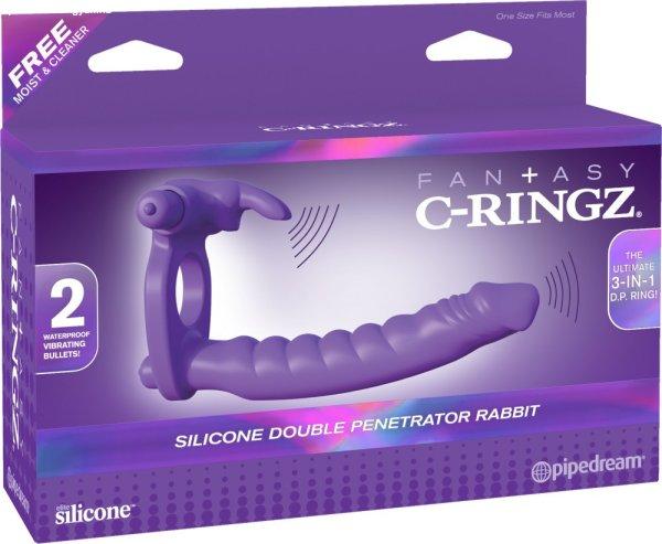  Silicone Double Penetrator Rabbit Purple 