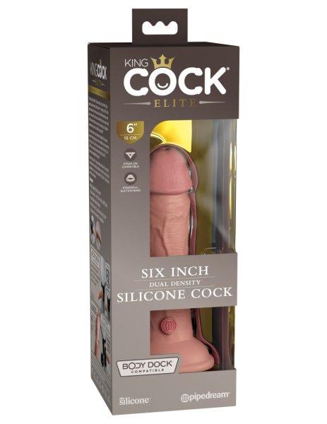  6" Dual Density Silicone Cock  Light 