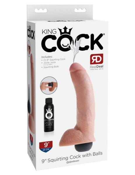  9" Squirting Cock with Balls Light 