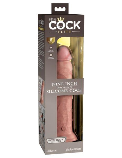  9" Dual Density Silicone Cock  Light 