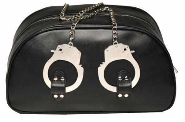 Bondage Travel Bag With Handcuffs - Black