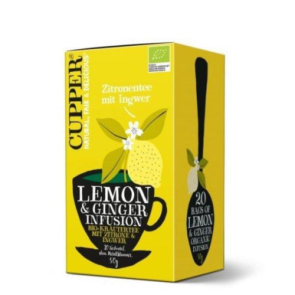 Cupper bio lemon&ginger citrom-gyömbér gyümölcstea 20 db 50 g