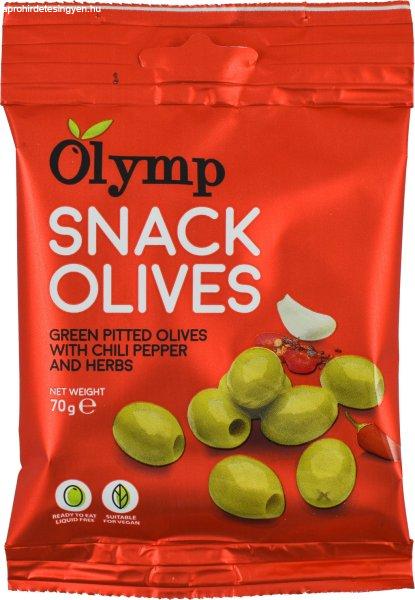 Olymp snack fűszerezett zöld magozott olajbogyó chili paprikával 70 g