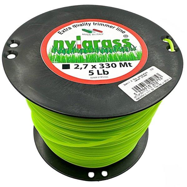 Fűkasza damil Nylgrass® ∅ 2.7 mm négyszög profil ⇔ 330 méter -
FIN/T/2.7/2.25/SZ - eredeti minőségi alkatrész* 