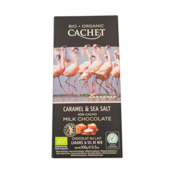 Cachet bio táblás tejcsokoládé sós karamellás 100 g