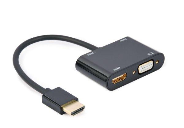 Gembird A-HDMIM-HDMIFVGAF HDMI male to HDMI female + VGA female + audio adapter
cable Black