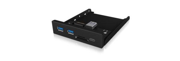 Raidsonic IcyBox IB-HUB1417-I3 Frontpanel with USB 3.0 Type-C and Type-A hub
with card reader