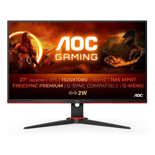 AOC Gaming 165Hz IPS monitor 27" 27G2SPAE/BK, 1920x1080, 16:9, 250cd/m2,
1ms, 2xHDMI/DisplayPort/VGA, hangszóró