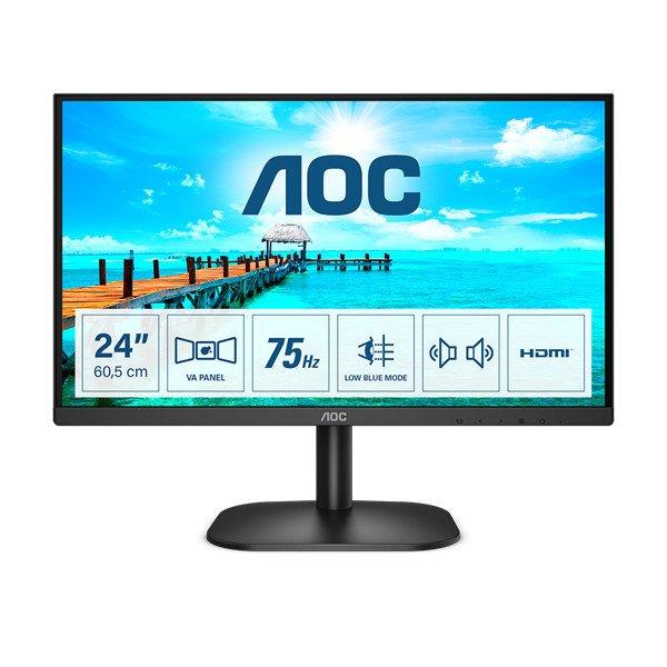 AOC monitor 23.8" 24B2XDAM, 1920x1080, 16:9, 4ms, 250cd/m2, VGA/DVI/HDMI,
hangszóró