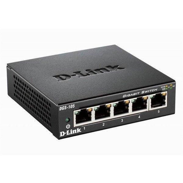 D-LINK Switch 5x1000Mbps Fémházas Asztali, DGS-105/E