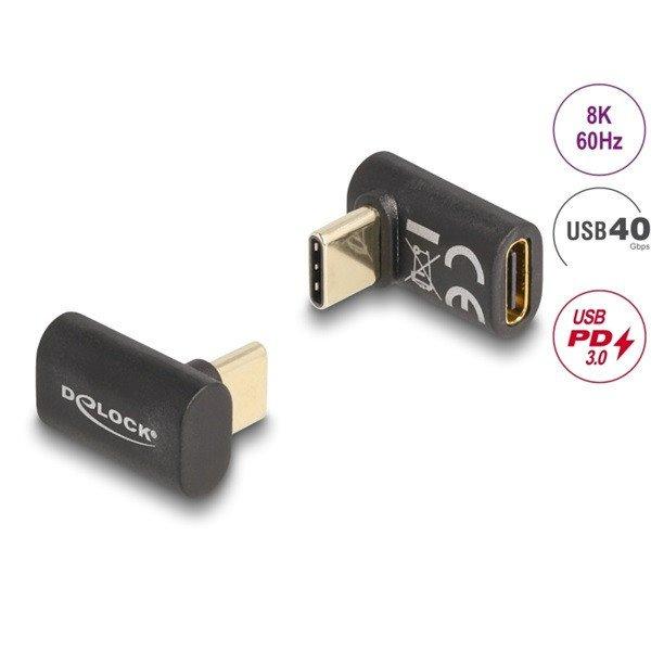 DELOCK Átalakító USB 40 Gbps Type-C male > female PD 3.0 100W 90 fokos 8K
60Hz