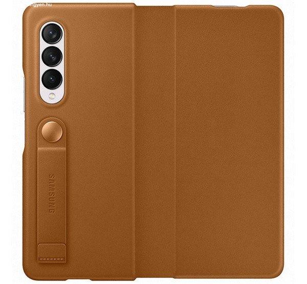 Samsung Galaxy Z Fold3 5G Leather Flip Cover, gyári bőr flip tok, barna,
EF-FF926