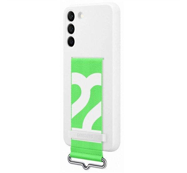 Samsung Galaxy S22+ Silicone Cover with Strap, gyári szilikon tok szíjjal,
fehér, EF-GS906TW