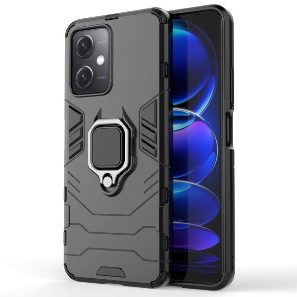 Ring Armor Case Xiaomi Redmi Note 12 5G / Poco X5 5G Armor Cover mágneses
tartó gyűrű fekete tok