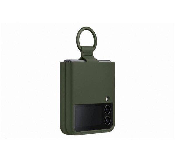 Samsung Galaxy Z Flip4 Silicone Cover with Ring, gyári szilikon tok gyűrűvel,
khaki, EF-PF721TG