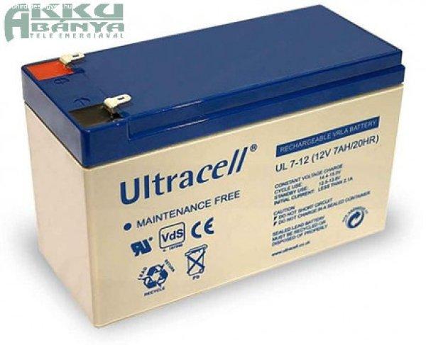 ULTRACELL 12V 7Ah akkumulátor UL7-12 AU-12070