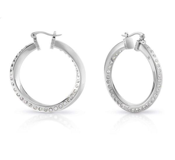 Guess Acél karika fülbevaló Hoops Don`t Lie JUBE01486JWRH