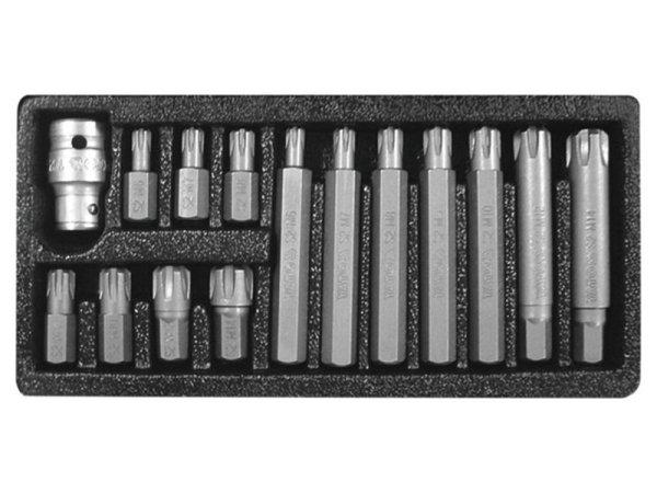 YATO Bit készlet 15 részes RIBE M6-M14 L=30 mm 1/2"