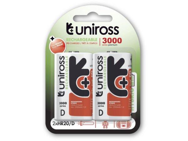 UNIROSS D/góliát akkumulátor 1,2 V 3000 mAh (2 db)