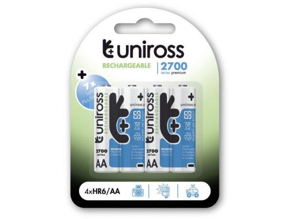 UNIROSS AA/ceruza akkumulátor 1,2 V 2700 mAh (4 db)