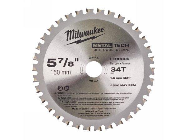 MILWAUKEE Fűrésztárcsa fémhez 150 x 20 x 1,6 mm / 34T