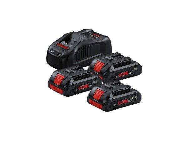 BOSCH Akkumulátor szett ProCORE 18V / 3 x 4,0 Ah akku + GAL1880 CV gyorstöltő