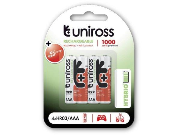 UNIROSS AAA/mikro akkumulátor 1,2 V 1000 mAh (4 db)