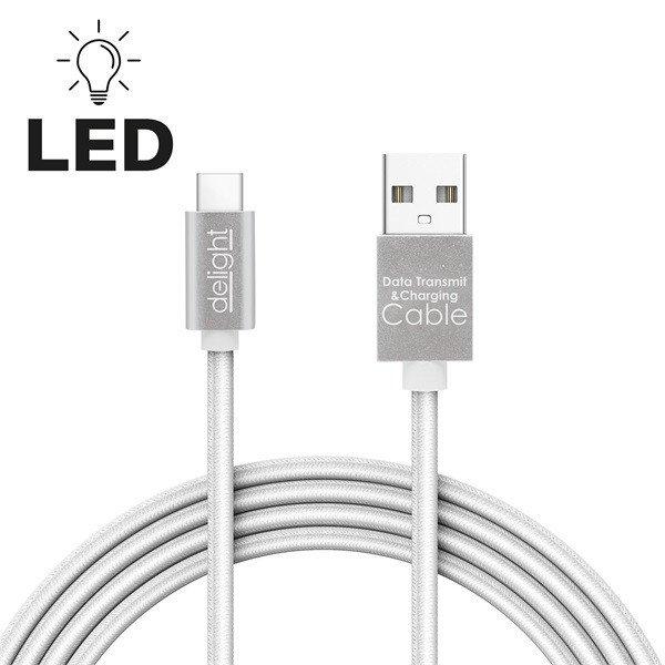 Delight kábel - USB Type-C töltőkábel, 1m, fehér