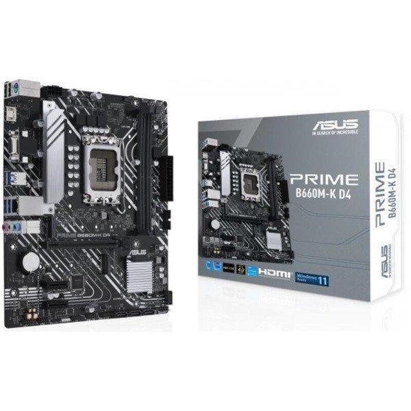 Asus Alaplap - Intel PRIME B660M-K D4 s1700 (B660, 2xDDR4 5333MHz, 4xSATA3,
2xM.2, HDMI+VGA)