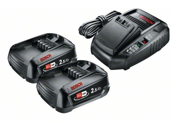 BOSCH Akkumulátor szett PBA 18V / 2 x 2,5 Ah akku + AL1830CV töltő