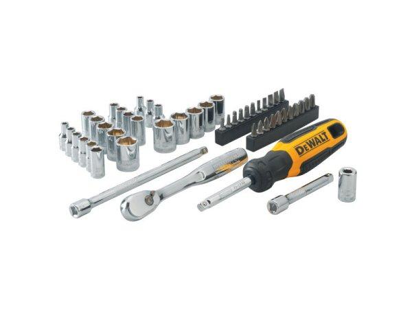 DEWALT Bithegy és dugókulcs készlet 50 részes 1/4"