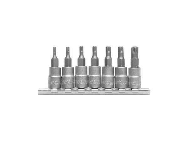 YATO Bit dugókulcs készlet 7 részes lyukas 5-ágú Torx 1/4" T10-T40 CrV