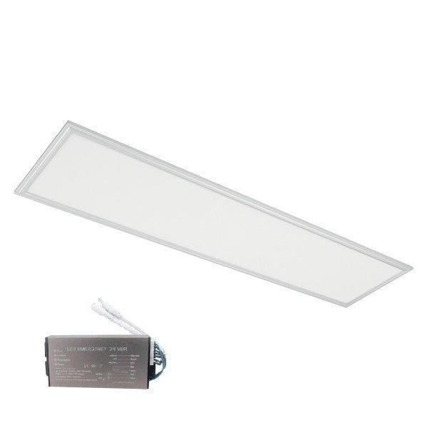 LED PANEL 48W 4000K 295X1195MM UGR<19 IP54 +SÜRGŐSSÉGI KÉSZLETTEL